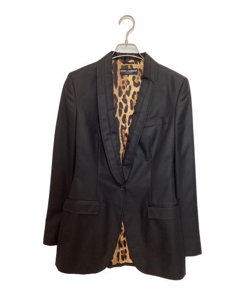 DOLCE & GABBANA（ドルチェ＆ガッバーナ）DOLCE & GABBANA (ドルチェ＆ガッバーナ) ウールシルク1Bジャケット ブラック サイズ:40の古着・服飾アイテム