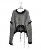 SERIENUMERICAセリエヌメリカ）の古着「ウールアルパカ 装飾ニット」｜グレー