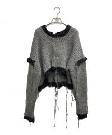 SERIENUMERICA（セリエヌメリカ）の古着「ウールアルパカ 装飾ニット」｜グレー
