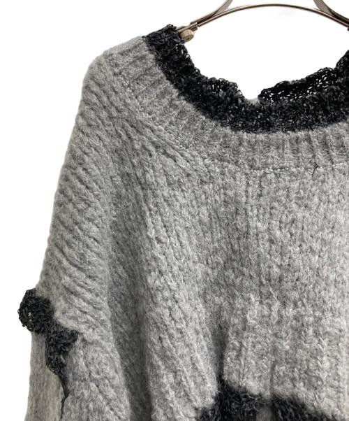SERIENUMERICA（セリエヌメリカ）SERIENUMERICA (セリエヌメリカ) ウールアルパカ 装飾ニット グレー サイズ:42の古着・服飾アイテム