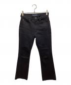 MADISON BLUEマディソンブルー）の古着「HEM CUT SLIM FLARE DENIM/スリムフレアデニム」｜ブラック