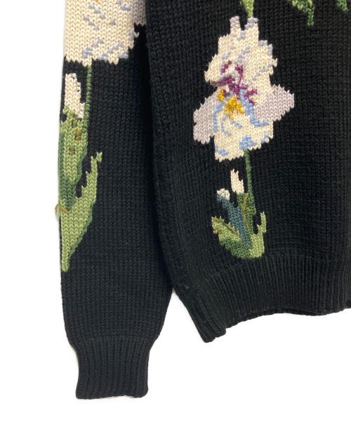 DOLCE & GABBANA（ドルチェ＆ガッバーナ）DOLCE & GABBANA (ドルチェ＆ガッバーナ) フローラルニット ブラック サイズ:40の古着・服飾アイテム