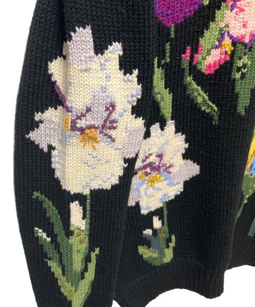 DOLCE & GABBANA（ドルチェ＆ガッバーナ）DOLCE & GABBANA (ドルチェ＆ガッバーナ) フローラルニット ブラック サイズ:40の古着・服飾アイテム