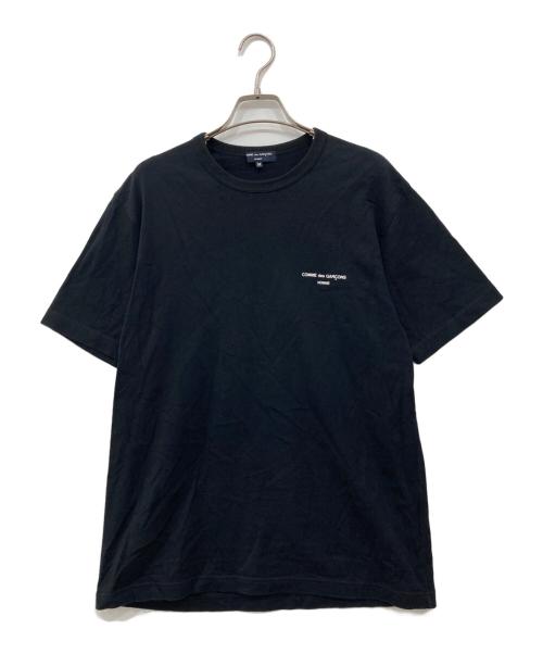 COMME des GARCONS HOMME（コムデギャルソン オム）COMME des GARCONS HOMME (コムデギャルソン オム) 綿天竺ロゴプリントTシャツ ネイビー サイズ:Mの古着・服飾アイテム