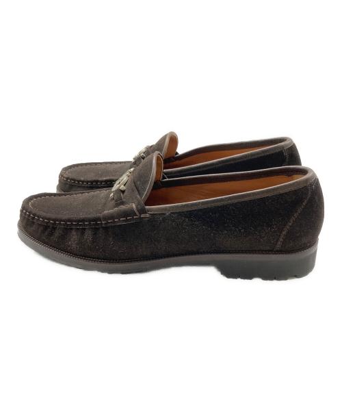 Salvatore Ferragamo（サルヴァトーレ フェラガモ）Salvatore Ferragamo (サルヴァトーレ フェラガモ) ガンチーニスウェードローファー ブラウン サイズ:10の古着・服飾アイテム