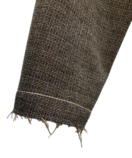 tiit tokyo（ティートトウキョウ）tiit tokyo (ティートトウキョウ) ノーカラーツイードジャケット ブラウン サイズ:SIZE36の古着・服飾アイテム