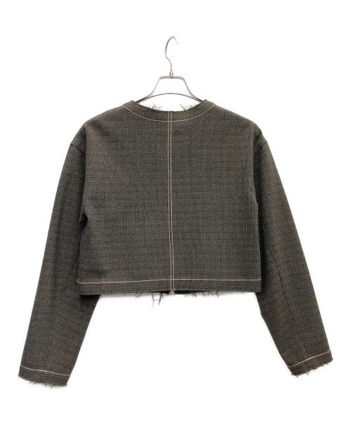 tiit tokyo（ティートトウキョウ）tiit tokyo (ティートトウキョウ) ノーカラーツイードジャケット ブラウン サイズ:SIZE36の古着・服飾アイテム