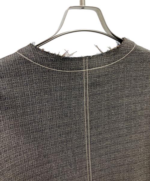 tiit tokyo（ティートトウキョウ）tiit tokyo (ティートトウキョウ) ノーカラーツイードジャケット ブラウン サイズ:SIZE36の古着・服飾アイテム