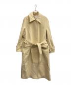 BEAUTY&YOUTHビューティーアンドユース）の古着「メルトンステンカラーベルトロングコート」｜イエロー