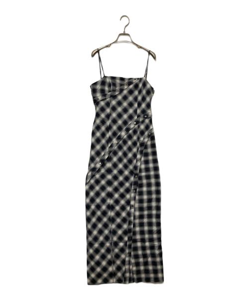 MAISON SPECIAL（メゾンスペシャル）MAISON SPECIAL (メゾンスペシャル) Button Slit Checkered Camisole Maxidresses ブラック サイズ:36の古着・服飾アイテム