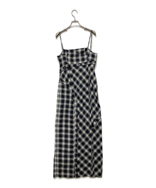 MAISON SPECIAL（メゾンスペシャル）MAISON SPECIAL (メゾンスペシャル) Button Slit Checkered Camisole Maxidresses ブラック サイズ:36の古着・服飾アイテム