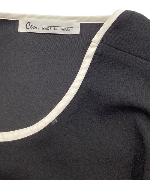 Cen.（セン）Cen. (セン) パイピングリボンワンピース ブラック サイズ:Fの古着・服飾アイテム