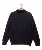 YLEVEイレーヴ）の古着「ミドルゲージノンミュールジングウールモックネックニット」｜ネイビー