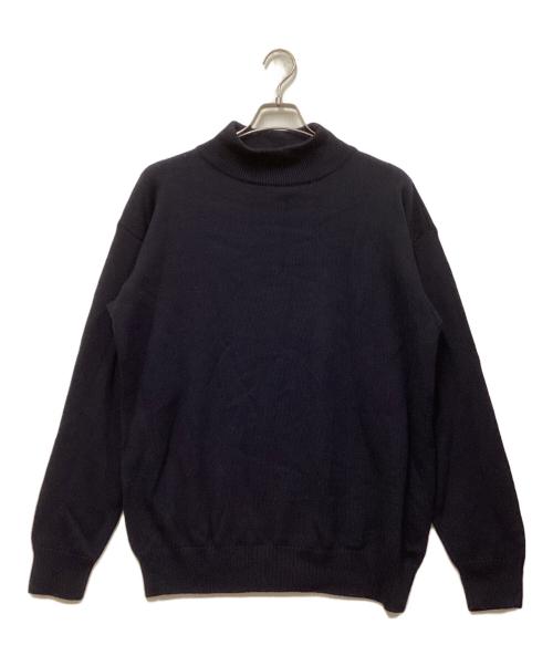 YLEVE（イレーヴ）YLEVE (イレーヴ) ミドルゲージノンミュールジングウールモックネックニット ネイビー サイズ:SIZE 4の古着・服飾アイテム
