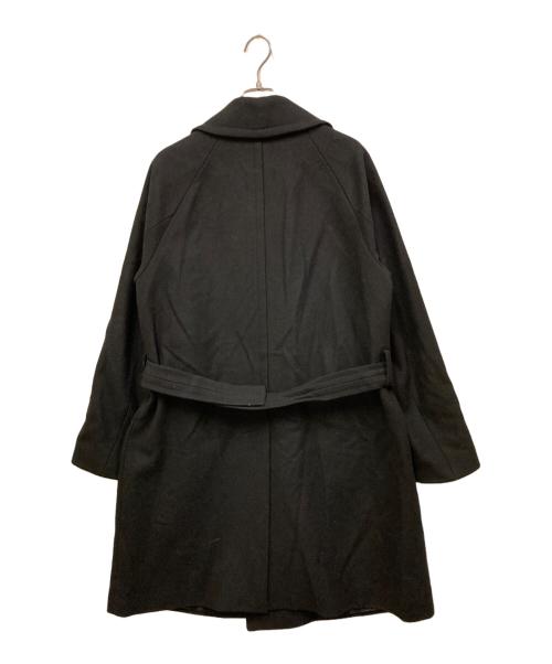 HEVO（イーヴォ）Hevo (イーヴォ) ダブルブレストベルテッドコート ブラック サイズ:SIZE 44の古着・服飾アイテム