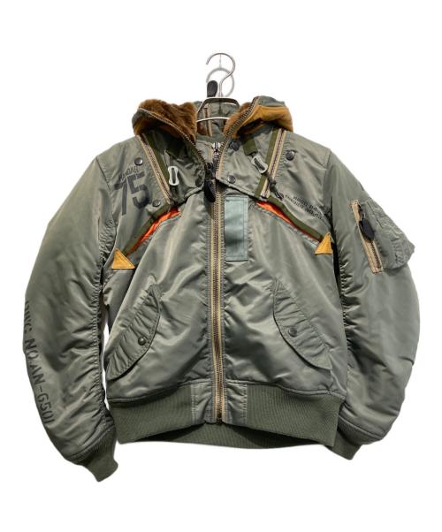 AVIREX（アヴィレックス）AVIREX (アヴィレックス) MA-1 REMODEL MARK2 カーキ サイズ:Freeの古着・服飾アイテム