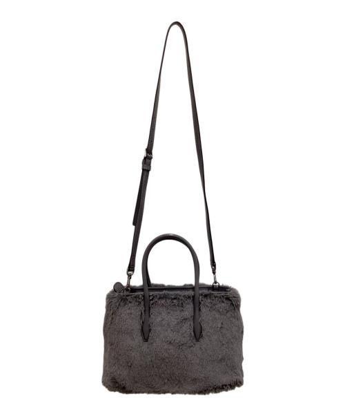 Kate Spade（ケイトスペード）Kate Spade (ケイトスペード) ファーハンドバッグ グレーの古着・服飾アイテム