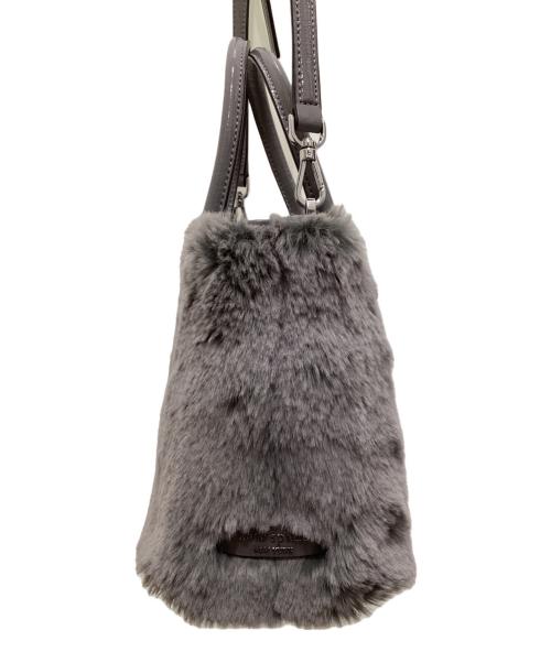 Kate Spade（ケイトスペード）Kate Spade (ケイトスペード) ファーハンドバッグ グレーの古着・服飾アイテム