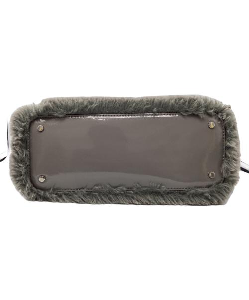 Kate Spade（ケイトスペード）Kate Spade (ケイトスペード) ファーハンドバッグ グレーの古着・服飾アイテム