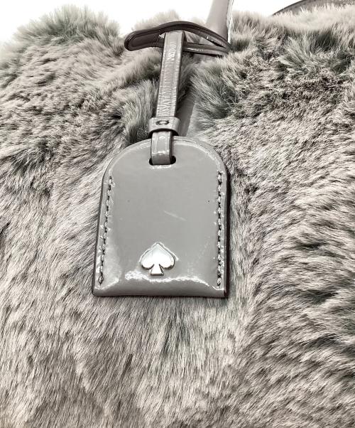Kate Spade（ケイトスペード）Kate Spade (ケイトスペード) ファーハンドバッグ グレーの古着・服飾アイテム