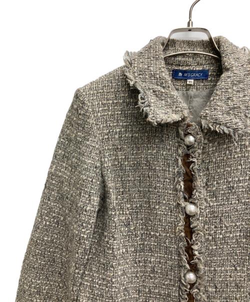 M'S GRACY（エムズグレイシー）M'S GRACY (エムズグレイシー) ツイードコート グレー サイズ:40の古着・服飾アイテム
