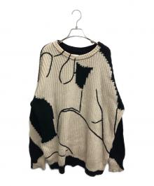 Ameri（アメリ）の古着「ABSTRUCT WOMAN PAINT KNIT」｜ブラック