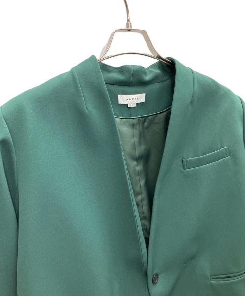 Ameri（アメリ）AMERI (アメリ) ESSENTIAL CURVE COLLAR JACKET グリーン サイズ:Sの古着・服飾アイテム