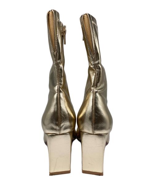 Ameri（アメリ）Ameri (アメリ) DIAGONAL TOE BOOTS/ダイアゴナル トー ブーツ ゴールド サイズ:Lの古着・服飾アイテム