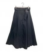 UNITED TOKYOユナイテッドトーキョー）の古着「アシメラッププリーツスカート」｜ブラック