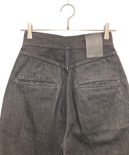 LIVINGTONE（リヴィントーン）livingtone (リヴィントーン) Turn up flare cropped ブラック サイズ:Sの古着・服飾アイテム