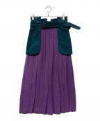PAMEO POSEパメオポーズ）の古着「Gun Belt Skirt」｜パープル×グリーン