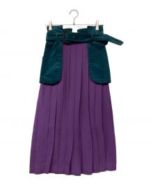 PAMEO POSE（パメオポーズ）の古着「Gun Belt Skirt」｜パープル×グリーン