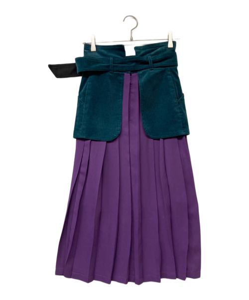 PAMEO POSE（パメオポーズ）PAMEO POSE (パメオポーズ) Gun Belt Skirt パープル×グリーン サイズ:Mの古着・服飾アイテム