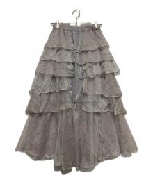 J1U by LA BELLE ETUDE（ジユウバイラベルエチュード）の古着「ティアードフリルフィッシュテールスカート」｜グレー
