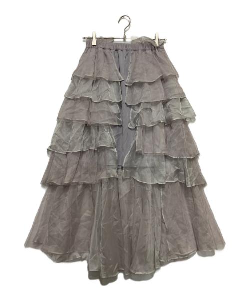 J1U by LA BELLE ETUDE（ジユウバイラベルエチュード）J1U by LA BELLE ETUDE (ジユウバイラベルエチュード) ティアードフリルフィッシュテールスカート グレー サイズ:FREEの古着・服飾アイテム