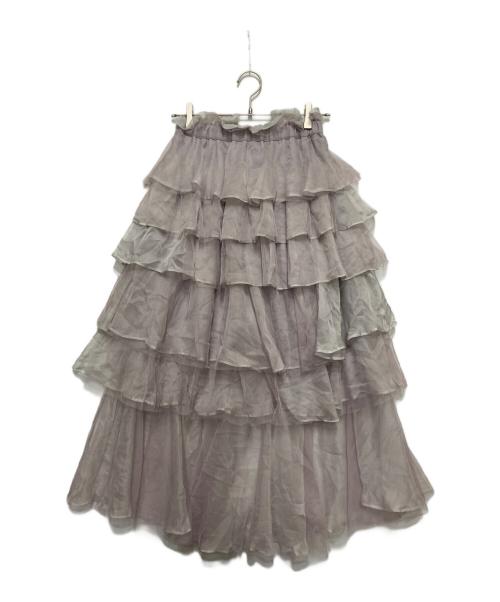 J1U by LA BELLE ETUDE（ジユウバイラベルエチュード）J1U by LA BELLE ETUDE (ジユウバイラベルエチュード) ティアードフリルフィッシュテールスカート グレー サイズ:FREEの古着・服飾アイテム