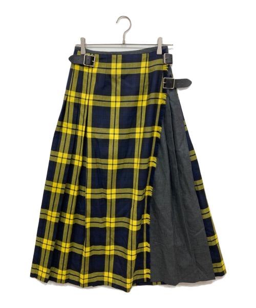 O'NEIL OF DUBLIN（オニールオブダブリン）O'NEIL OF DUBLIN (オニールオブダブリン) Adam et Rope FEMME (アダムエロペファム) 別注COMBI FASHION MAXI KILT イエロー サイズ:8の古着・服飾アイテム
