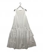 Sea Room lynnシールームリン）の古着「バックオープンフレアーギャザーワンピース」｜ホワイト