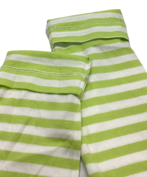 PLAY COMME des GARCONS（プレイコムデギャルソン）PLAY COMME des GARCONS (プレイ コムデギャルソン) ハートワッペンボーダーカットソー 黄緑 サイズ:Ｍ 未使用品の古着・服飾アイテム