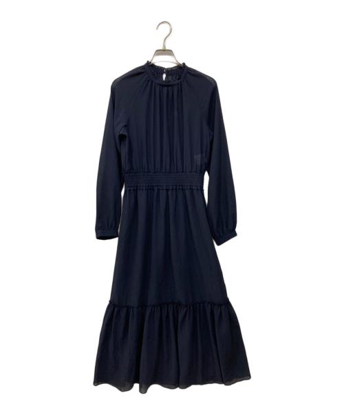 PLST（プラステ）PLST (プラステ) ハイネックギャザーワンピース ネイビー サイズ:S 未使用品の古着・服飾アイテム