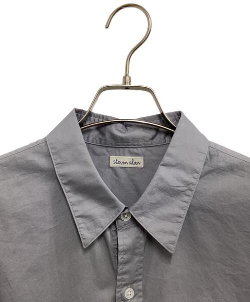 STEVEN ALAN（スティーブンアラン）STEVEN ALAN (スティーブンアラン) 80 コンパクトヤーン ツイル レギュラーカラー シャツ ブルー サイズ:L 未使用品の古着・服飾アイテム