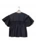 UNITED ARROWS (ユナイテッドアローズ) エアリージャカード シャーリング フレアスリーブ ブラウス ネイビー サイズ:Free：8000円