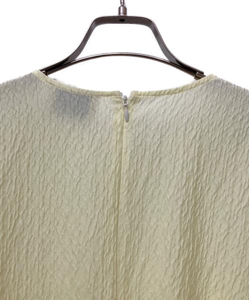 UNITED ARROWS（ユナイテッドアローズ）UNITED ARROWS (ユナイテッドアローズ) エアリージャカード シャーリング フレアスリーブ ブラウス イエロー サイズ:FREEの古着・服飾アイテム