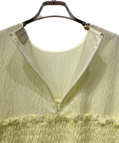 UNITED ARROWS（ユナイテッドアローズ）UNITED ARROWS (ユナイテッドアローズ) エアリージャカード シャーリング フレアスリーブ ブラウス イエロー サイズ:FREEの古着・服飾アイテム