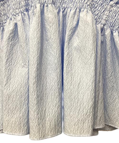 UNITED ARROWS（ユナイテッドアローズ）UNITED ARROWS (ユナイテッドアローズ) エアリージャカード シャーリング フレアスリーブ ブラウス ブルー サイズ:Freeの古着・服飾アイテム