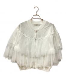TORRAZZO DONNA（トラッゾドンナ）の古着「ティアードチュールxニットジャケット」｜ホワイト
