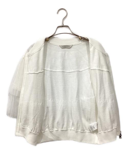 TORRAZZO DONNA（トラッゾドンナ）TORRAZZO DONNA (トラッゾドンナ) ティアードチュールxニットジャケット ホワイト サイズ:Fの古着・服飾アイテム