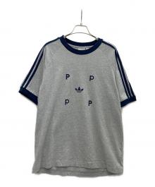adidas×POP TRADING CO（アディダス）の古着「3ストライプロゴTEE」｜グレー