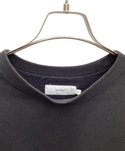 Graphpaper（グラフペーパー）Graphpaper (グラフペーパー) LOOPWHEELER for Graphpaper Raglan Sweat ブラック サイズ:2の古着・服飾アイテム