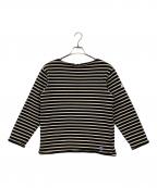 ORCIVAL×BEAMSオーシバル×ビームス）の古着「フリースライニングバスクシャツ」｜ブラック×ベージュ